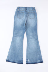 Blue Light Wash High Waisted Bell Bottom Jeans