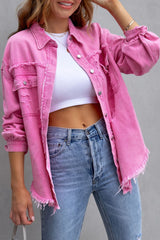 Bonbon Casual Distressed Ripped Denim Jacket