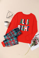 Multicolor ALL IS BRIGHT Christmas Plaid Pajama Set