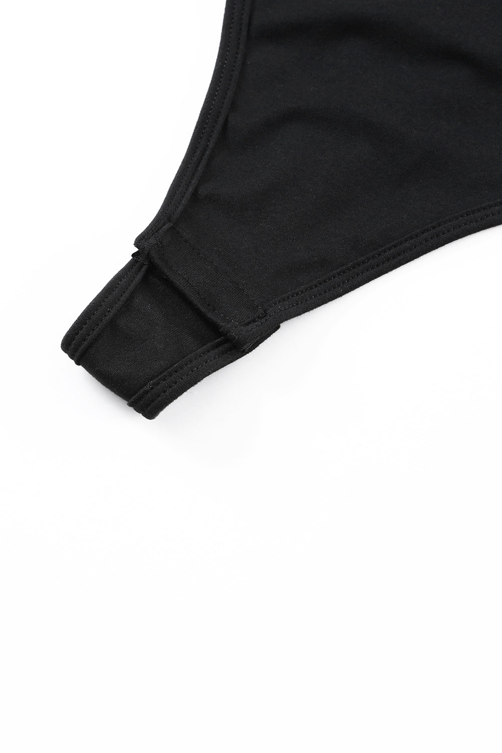 Black Basic Crew Neck Short Sleeve Bodysuit