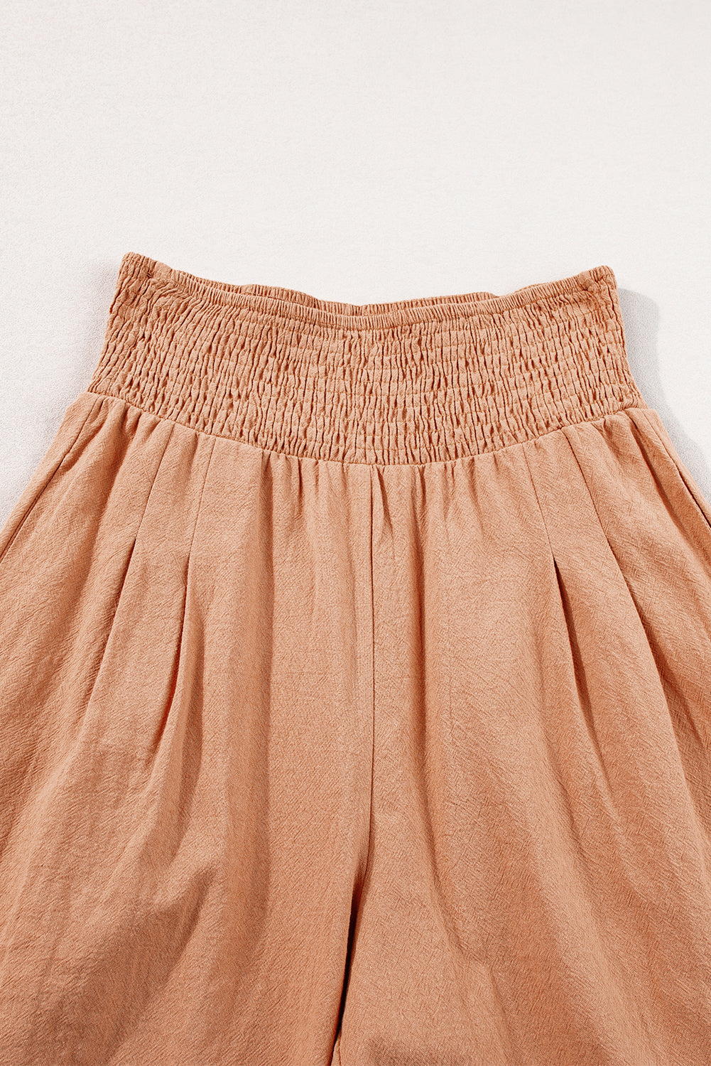 Clay Smocked Waist Loose Straight Leg Pants