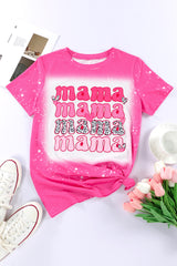 Rose Mama Graphic Crew Neck Bleached Tie Dye T-Shirt