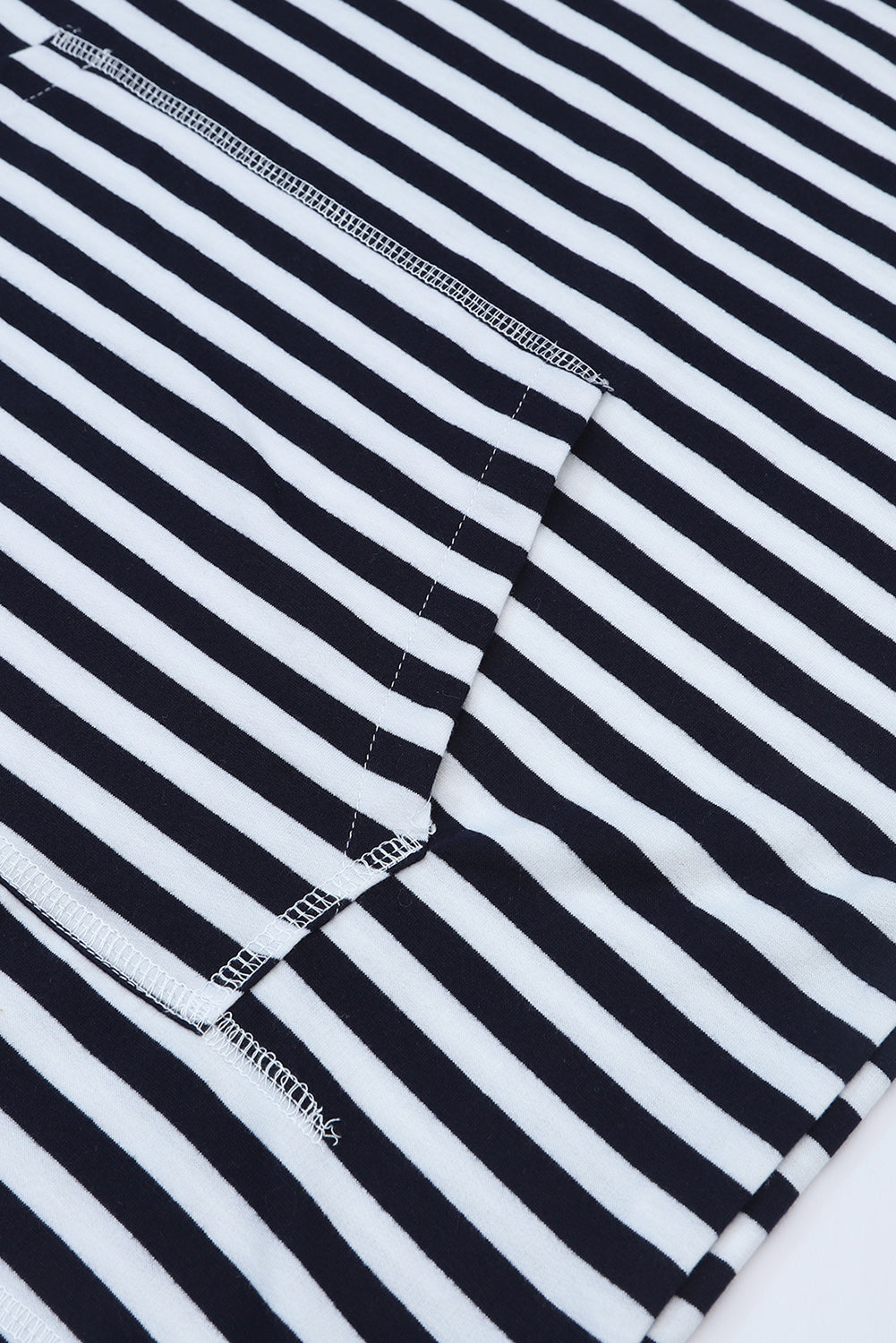 Stripe Print Kangaroo Pocket Drawstring Hoodie