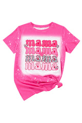 Rose Mama Graphic Crew Neck Bleached Tie Dye T-Shirt