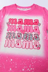 Rose Mama Graphic Crew Neck Bleached Tie Dye T-Shirt