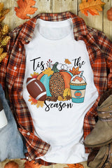 White Tis The Season Pumpkin Casual Graphic Tee