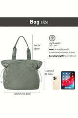 Laurel Green Waterproof Side Cinched Large Tote Bag