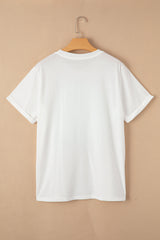 White PARTY IN THE USA Letter Print Star Graphic Tee