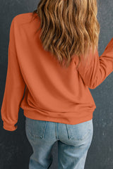 Orange Halloween Hello Pumpkin Graphic Drop Shoulder Sweatshirt