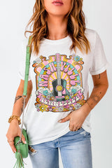 White Music Festival Nashville Letter Print Graphic Tee