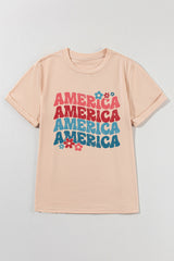 Khaki America 60s Vintage Flower Graphic Round Neck Tee