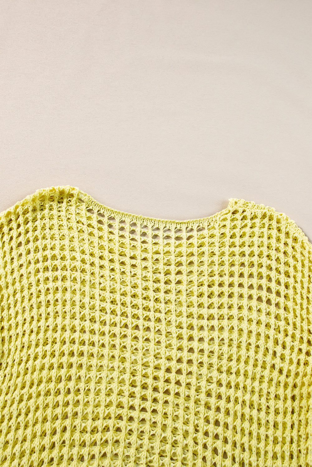 Yellow Knit Cut Out Crochet Long Sleeve Tunic Top