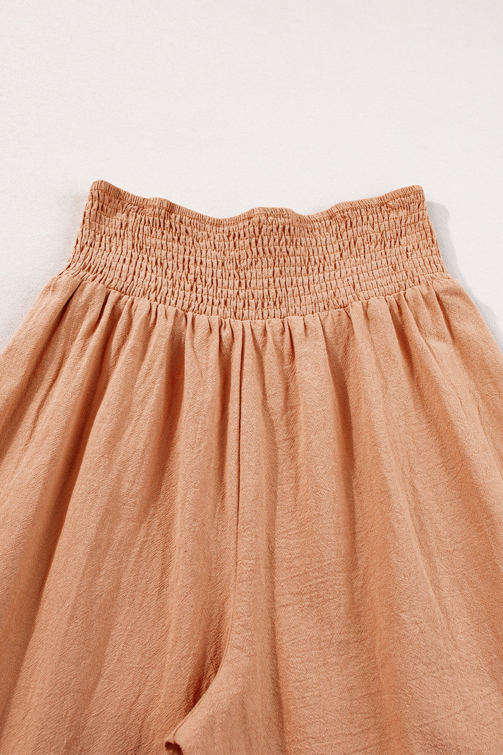 Clay Smocked Waist Loose Straight Leg Pants