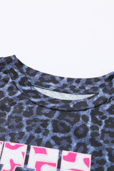 Black Leopard WILD like the WEST Letter Print Graphic Tee