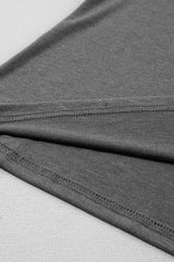 Carbon Grey Tulip Sleeve V Neck T-Shirt