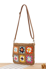 Chestnut Flower Straw Woven Single Shoulder Bag