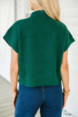 Wholesale Green Patch Pocket Ribbed Knit Short Sleeve Sweater