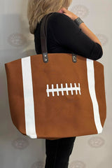 Chestnut Baseball Pattern Canvas Large Tote Bag