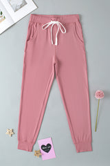 Fushia Drawstring Drop Waist Pocketed Joggers