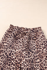 Desert Palm Boho Leopard Print Wide Leg Pants