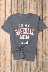 Gray IN MY BASEBALL MOM ERA Crewneck Graphic Tee