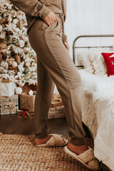 Khaki Long Sleeve Pullover & Jogger Pants Loungewear Set