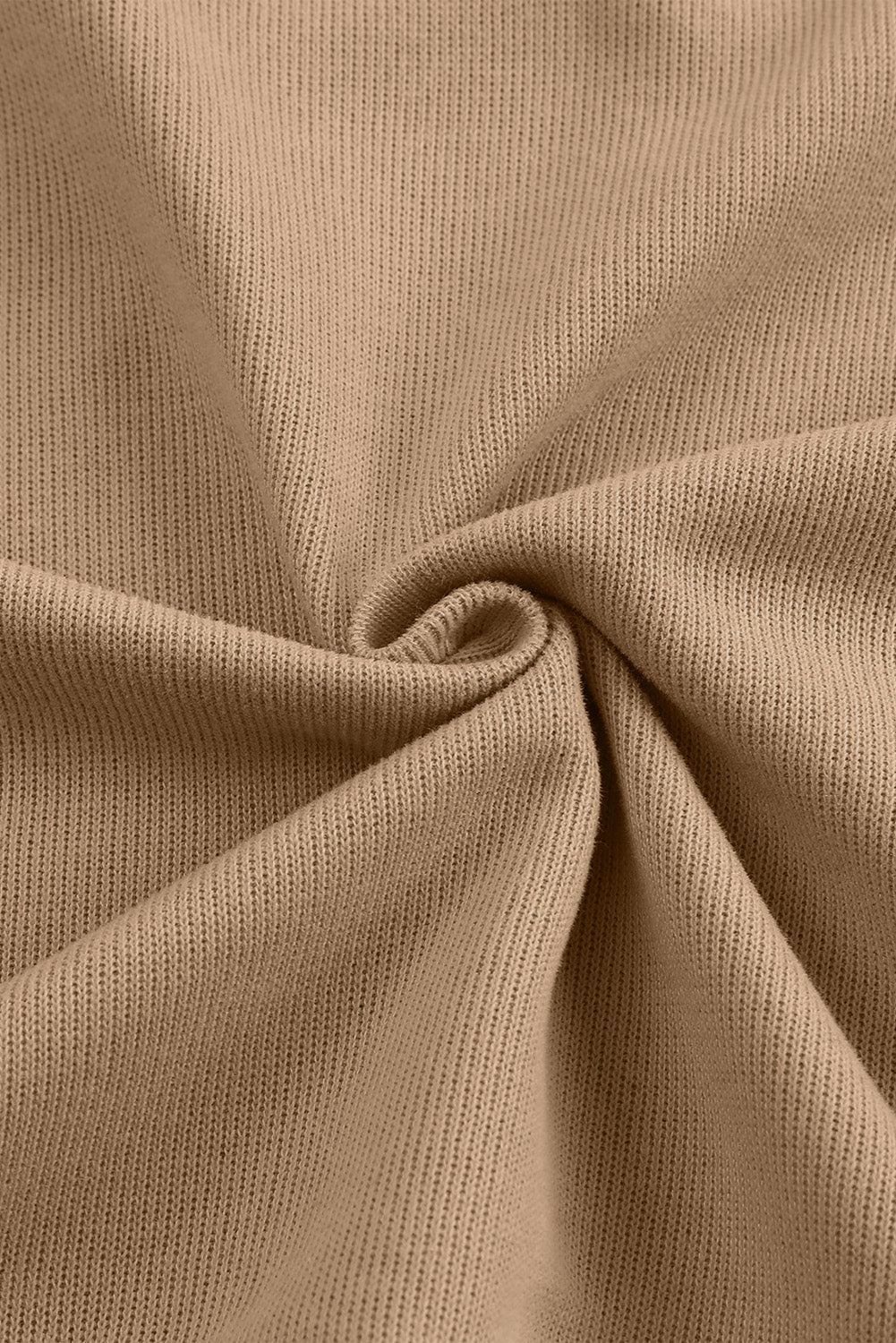 Khaki Solid Color Casual Button Seam Trim Hoodie